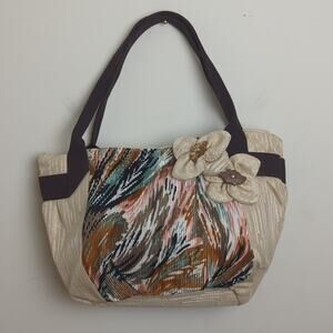 Unique NWT Art to Wear Canvas Handbag Floral Boho Shabby Chic Purse